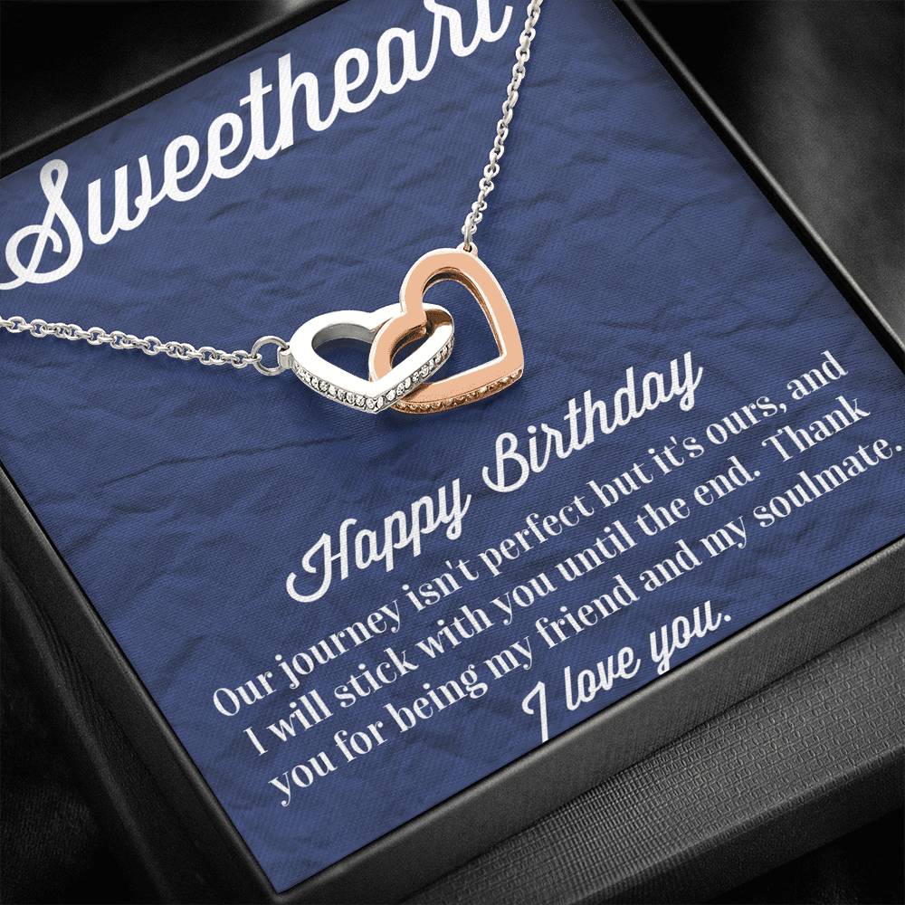 Happy Birthday Interlocking Hearts Necklace