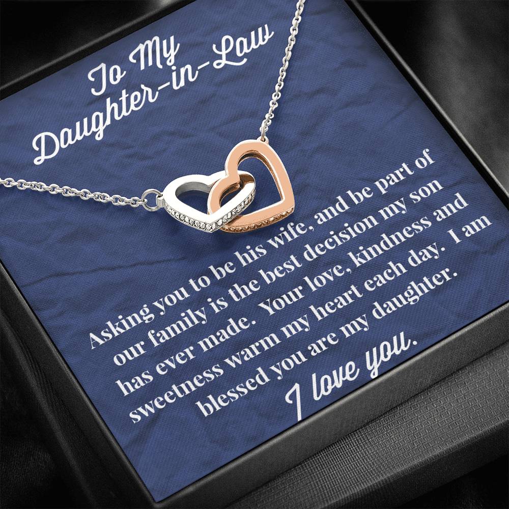 To My Daughter-in-Law Interlocking Hearts Necklace - Gift for Daughter- Necklace for Daughter-in-Law