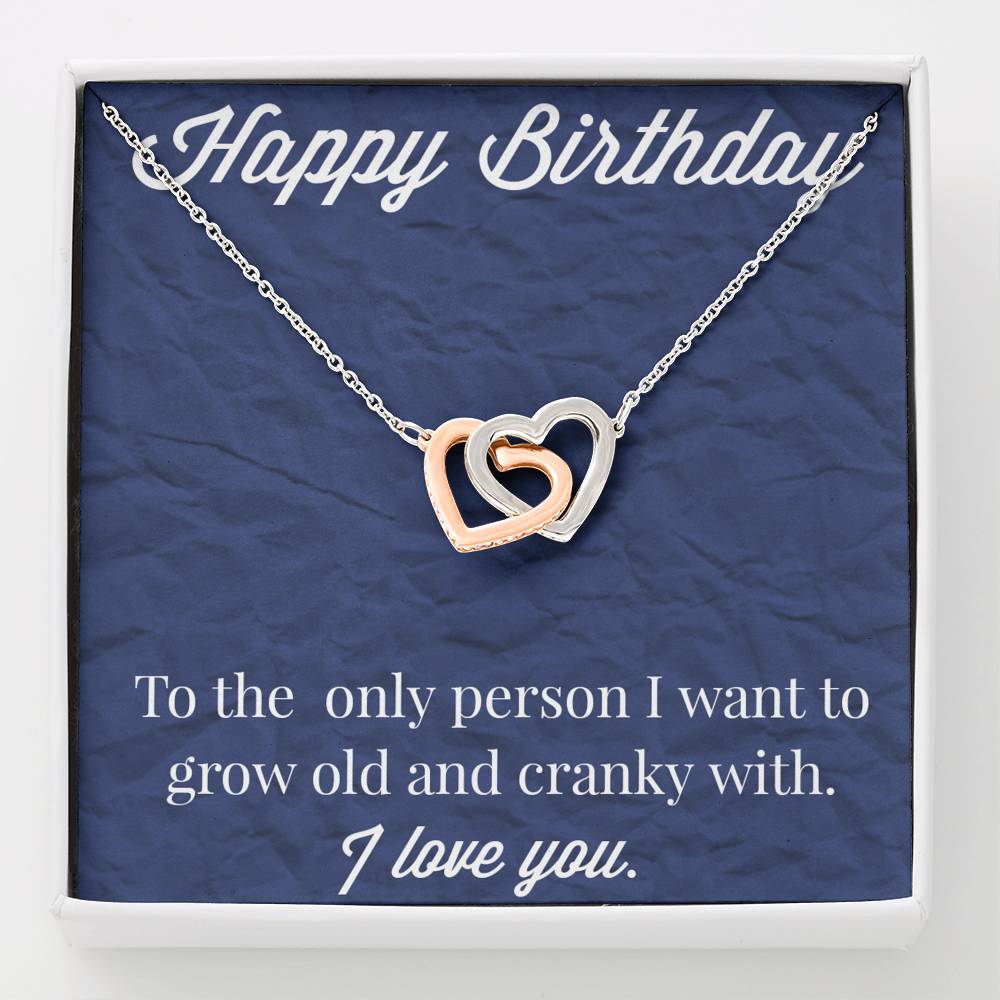 Happy Birthday Interlocking Hearts Necklace
