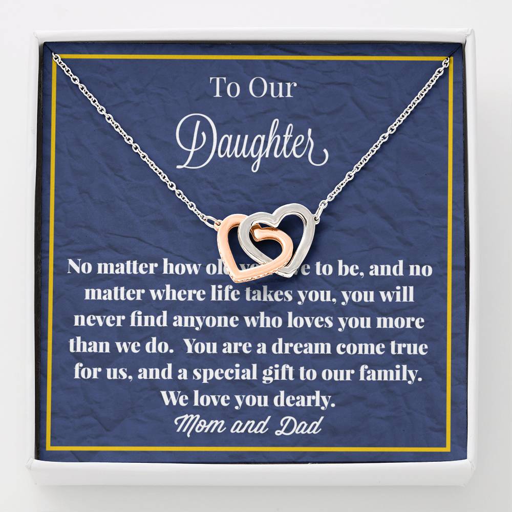 To Our Daughter Interlocking Hearts Necklace