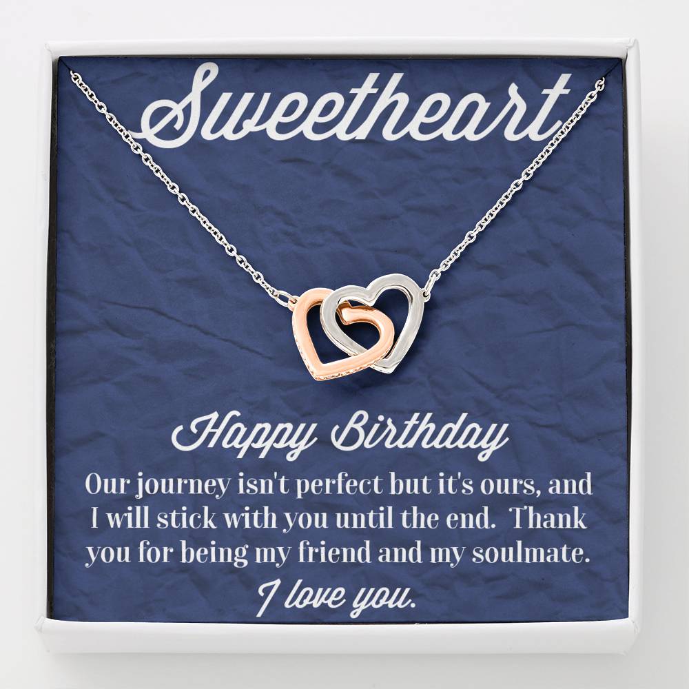 Happy Birthday Interlocking Hearts Necklace
