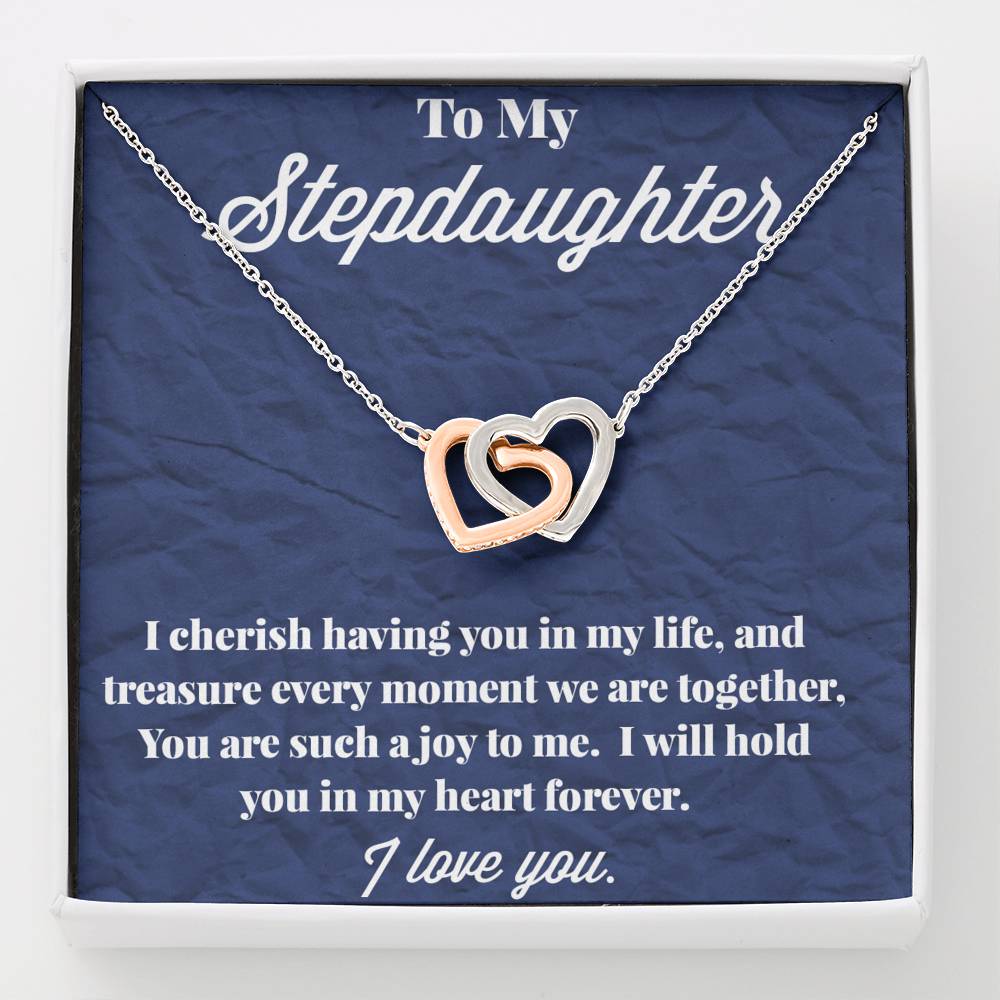To My Stepdaughter Interlocking Hearts Necklace