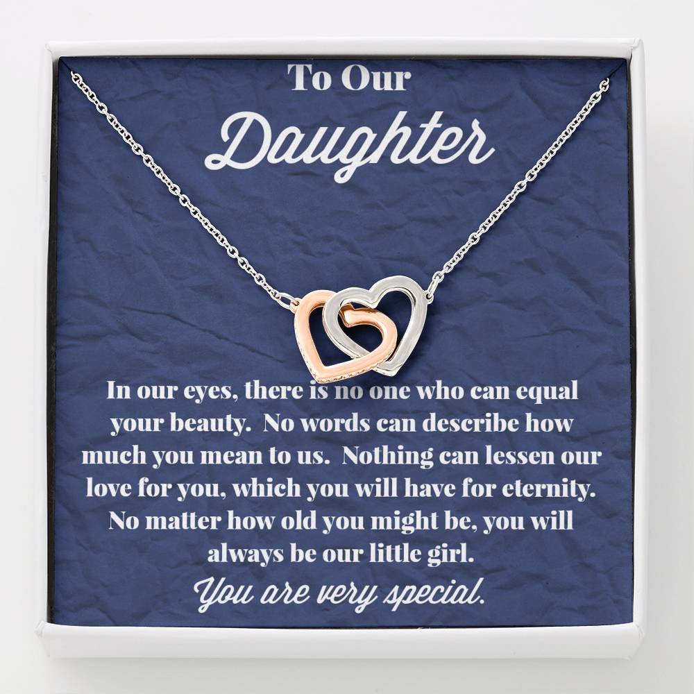 To Our Daughter Interlocking Hearts Necklace