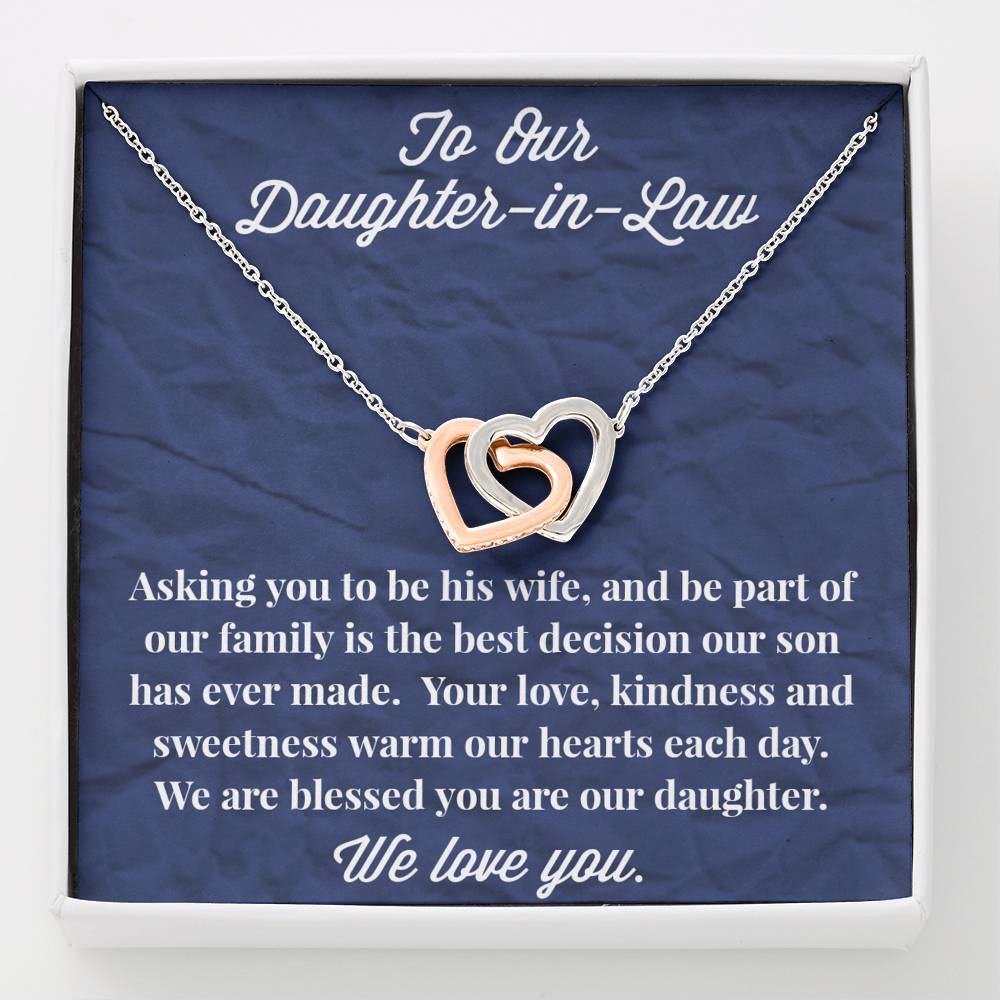 To Our Daughter-in-Law Interlocking Hearts Necklace - Gift for Daughter - Necklace for Daughter-in-Law