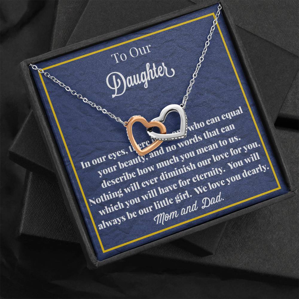 To My Daughter Interlocking Hearts Necklace