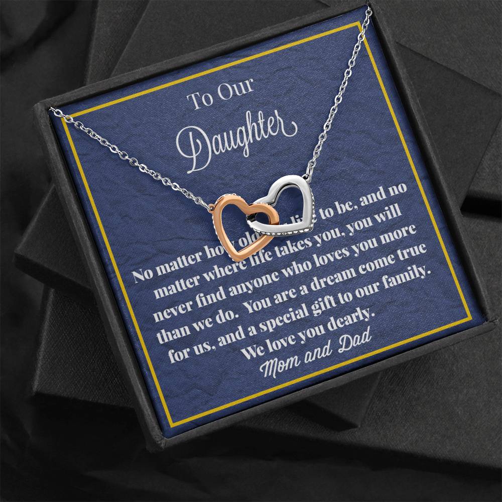 To Our Daughter Interlocking Hearts Necklace