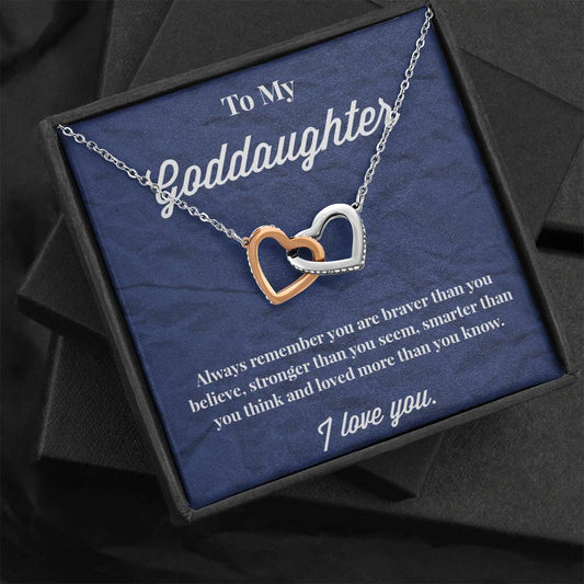 To My Goddaughter Interlocking Hearts Necklace - Jewelry for Goddaughter - Gift for Goddaughter
