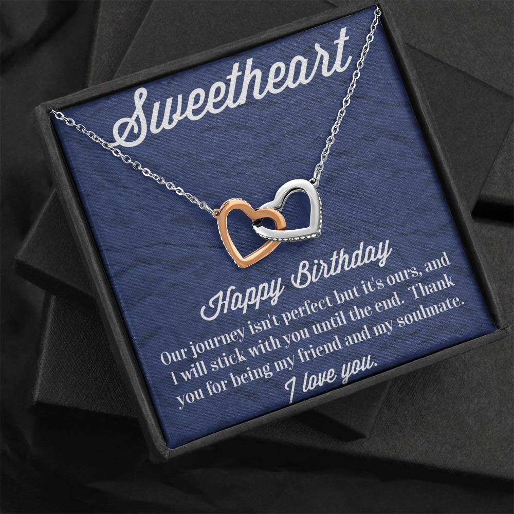 Happy Birthday Interlocking Hearts Necklace