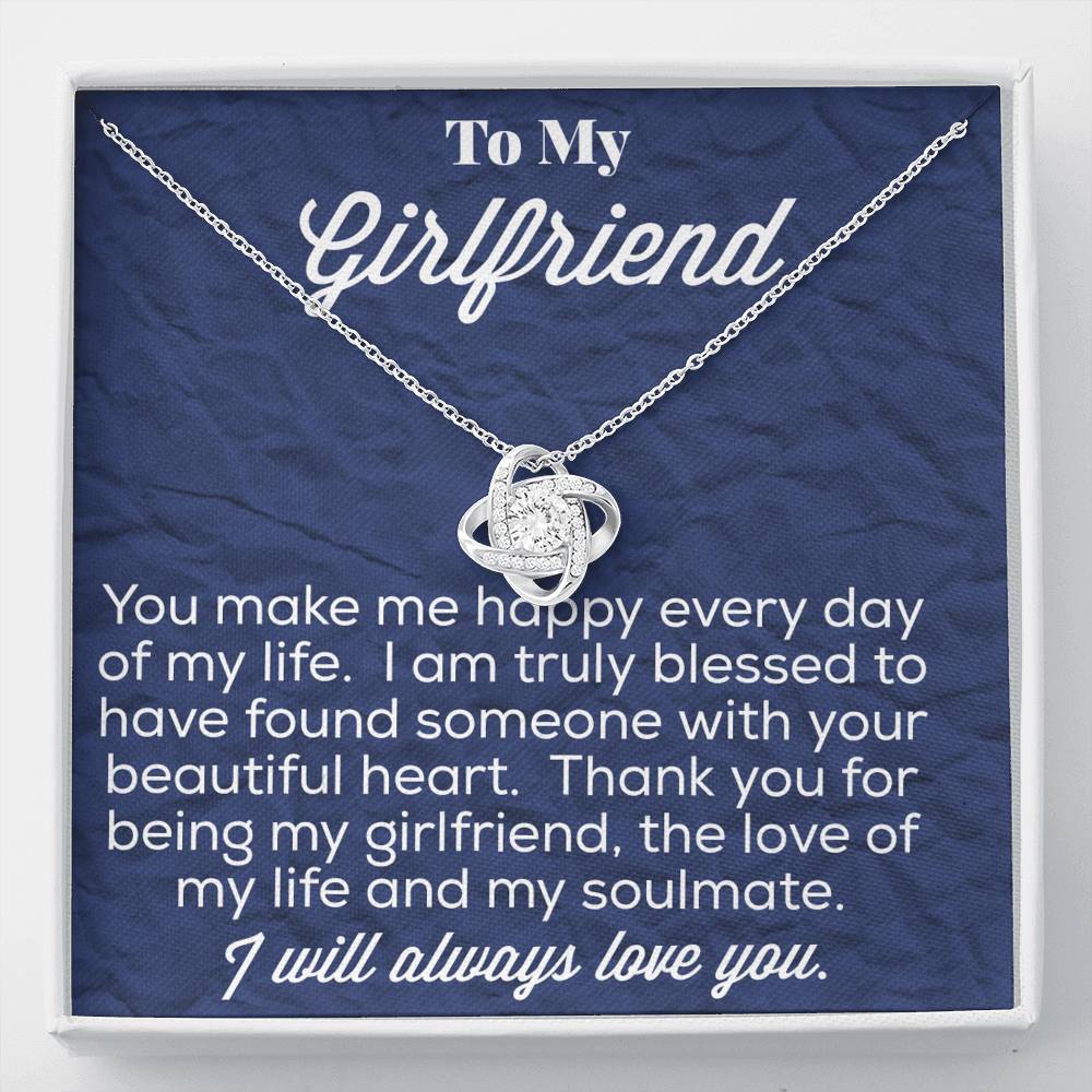 To My Girlfriend Love Knot Necklace