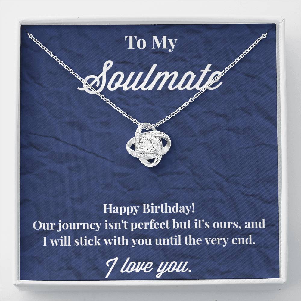 Happy Birthday To My Soulmate Love Knot Necklace - Jewelry for Wife - Necklace for Wife