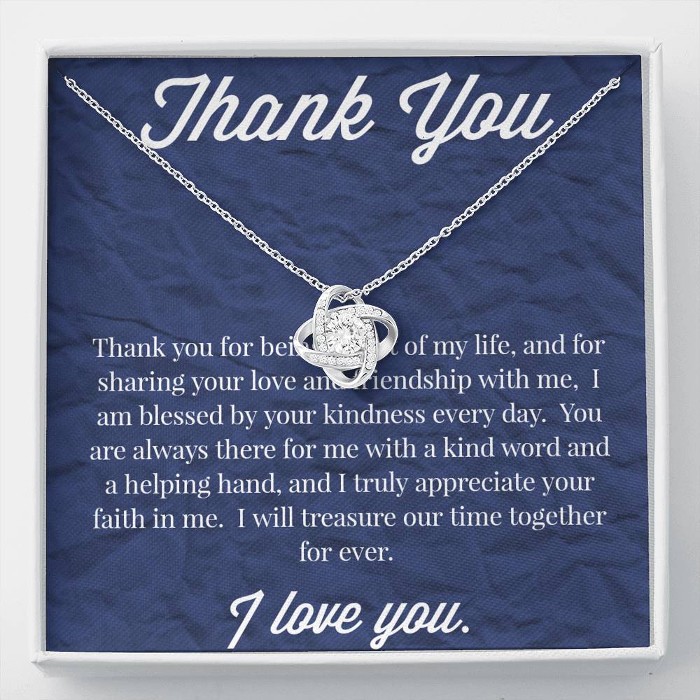 Thank You Love Knot Necklace