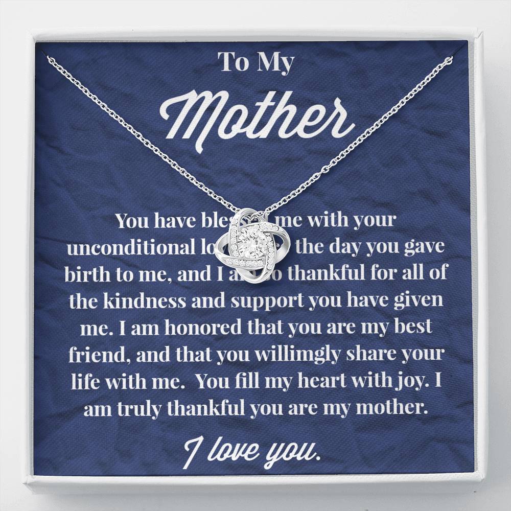 To My Mother Love Knot Necklace - Jewelry for Mom - Gift for Mom