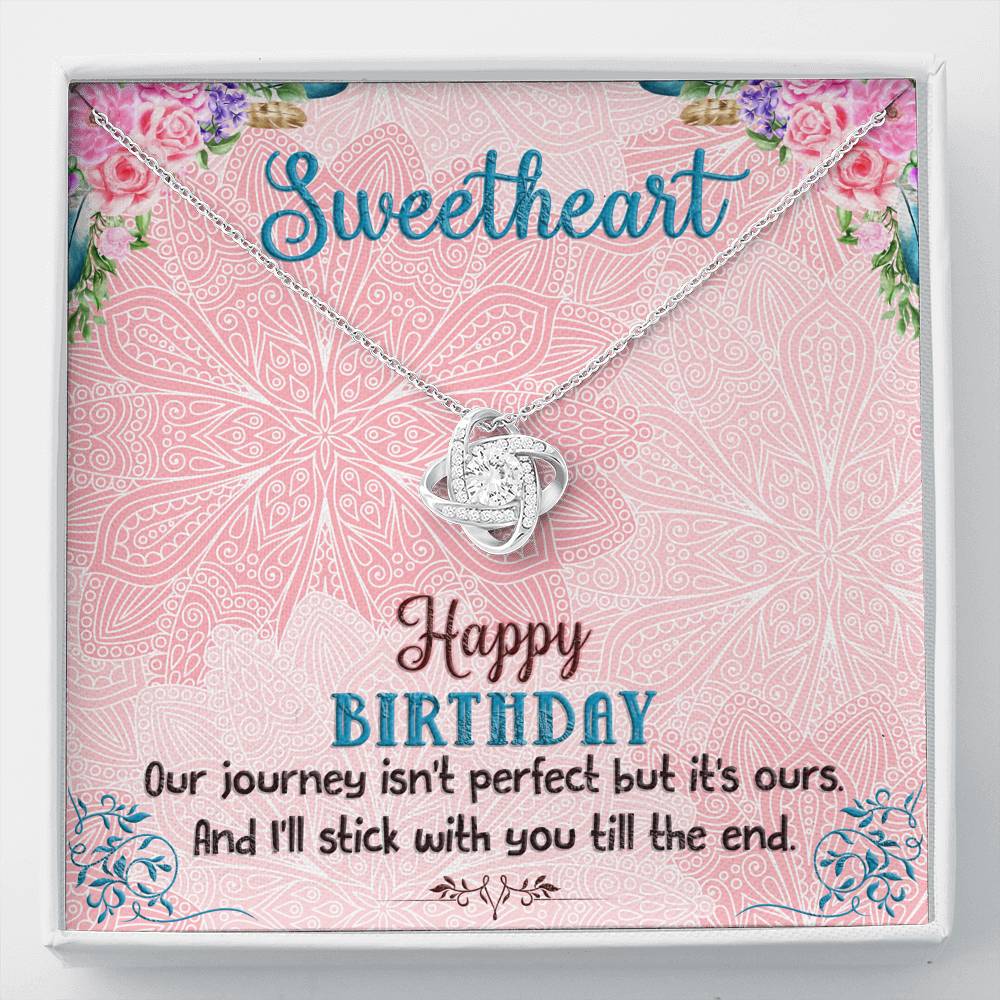 Happy Birthday Necklace - Love Knot Pendant