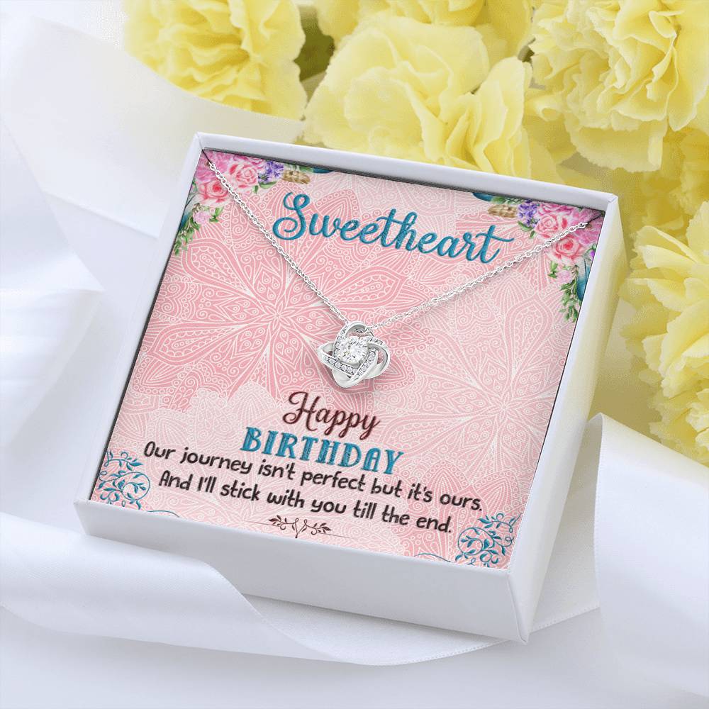 Happy Birthday Necklace - Love Knot Pendant