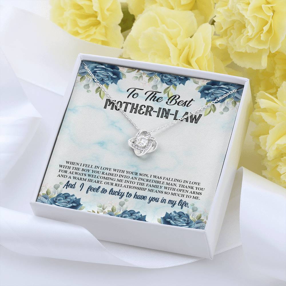 To The Best Mother-In-Law Love Knot Necklace