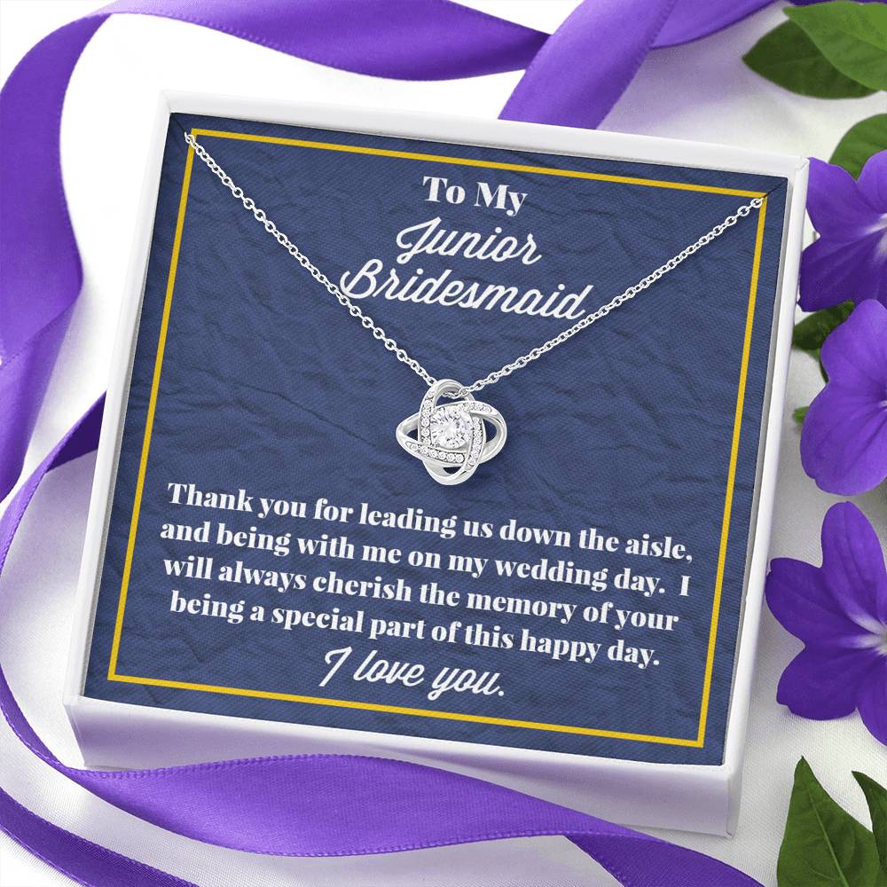To My Junior Bridesmaid Love Knot Necklace