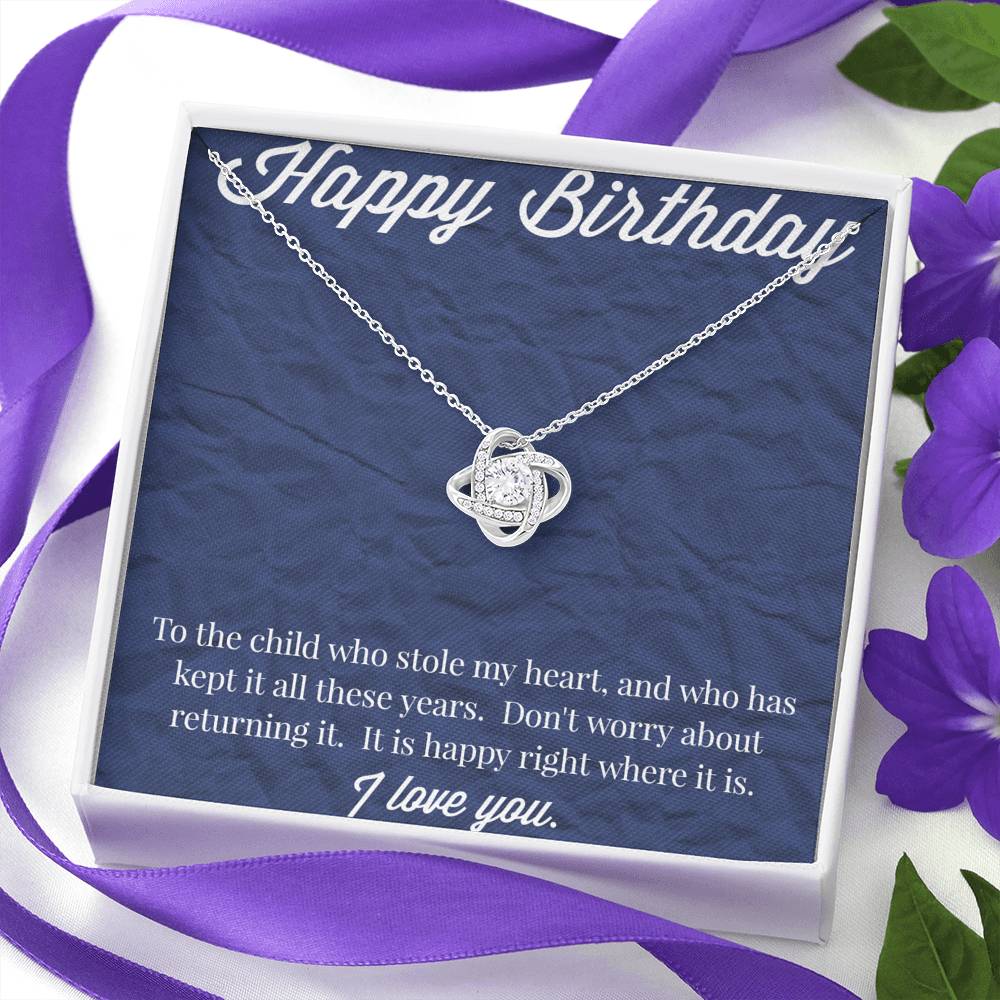 Happy Birthday Love Knot Necklace