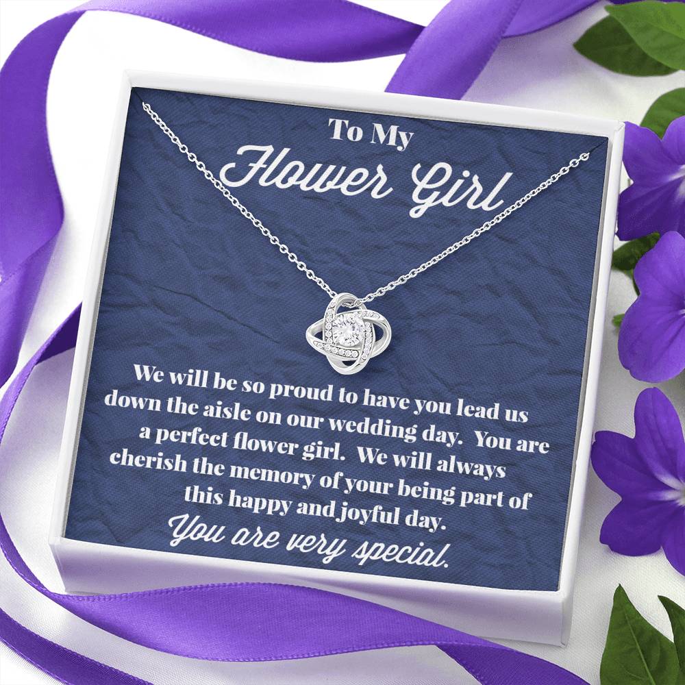 To My Flower Girl Love Knot Necklace