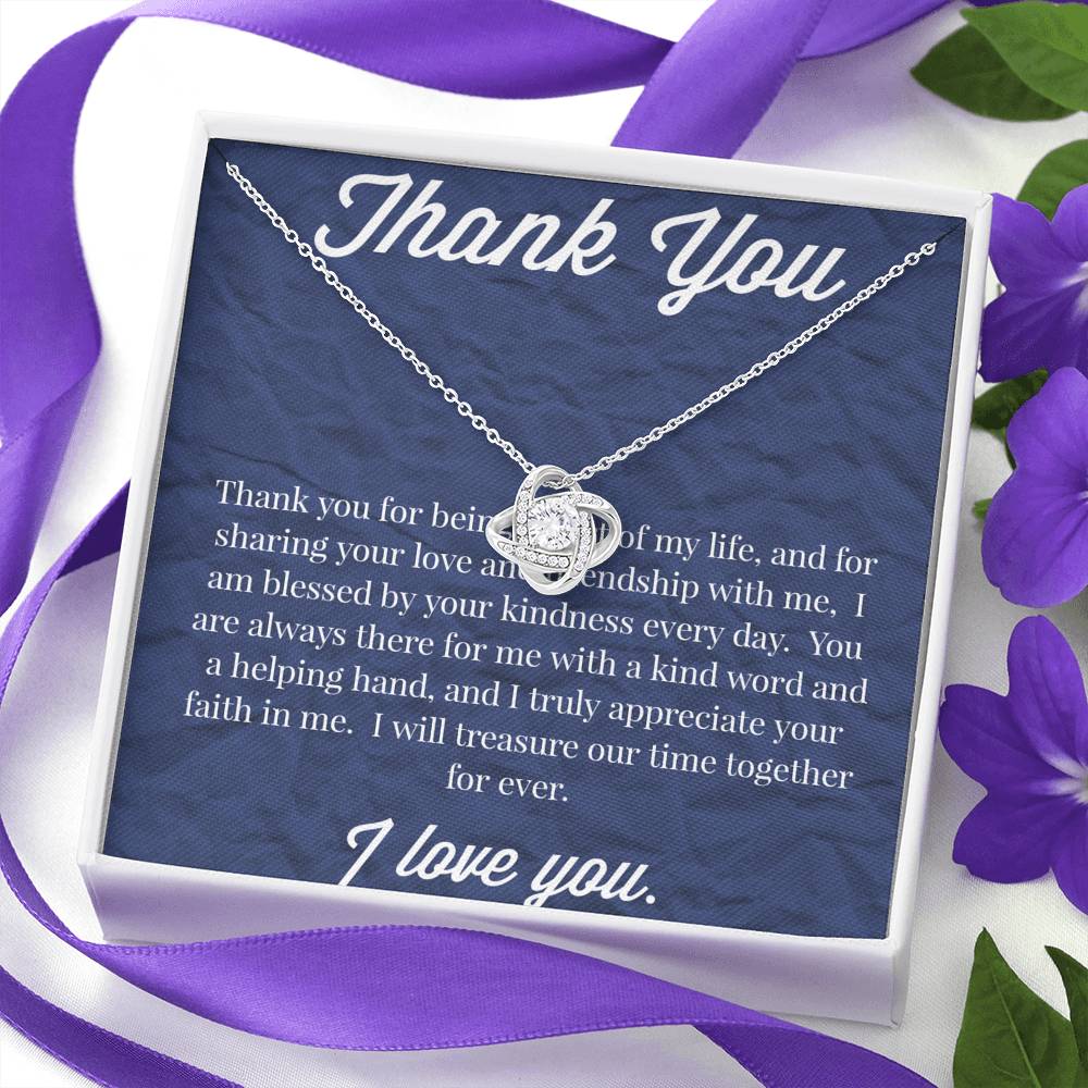 Thank You Love Knot Necklace