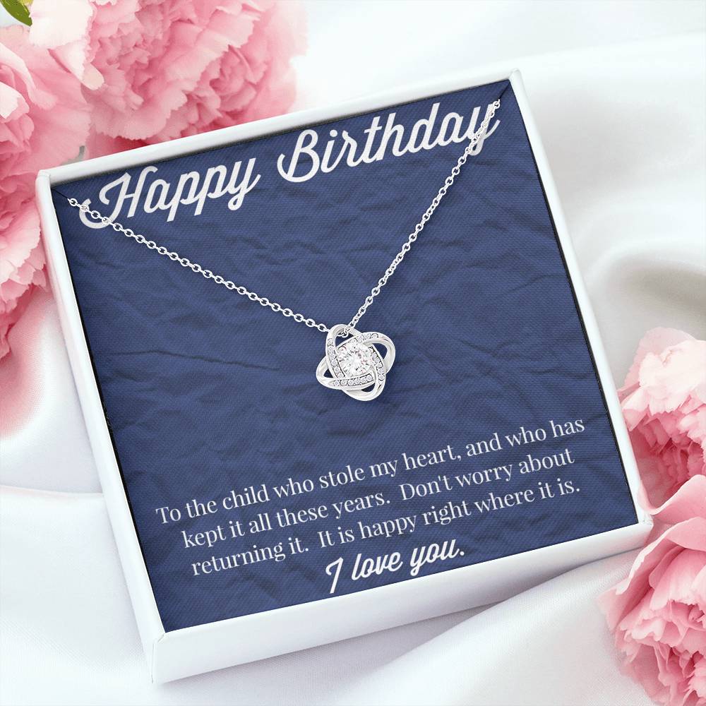 Happy Birthday Love Knot Necklace
