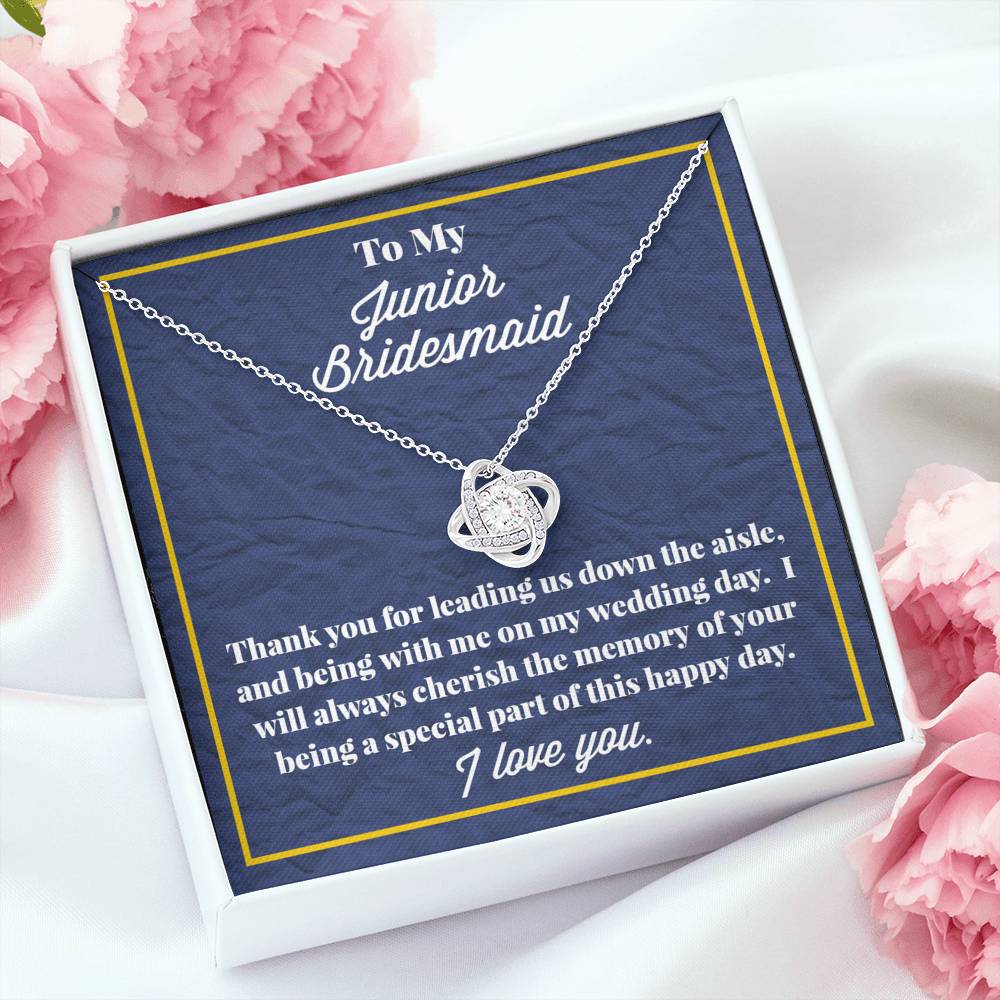 To My Junior Bridesmaid Love Knot Necklace