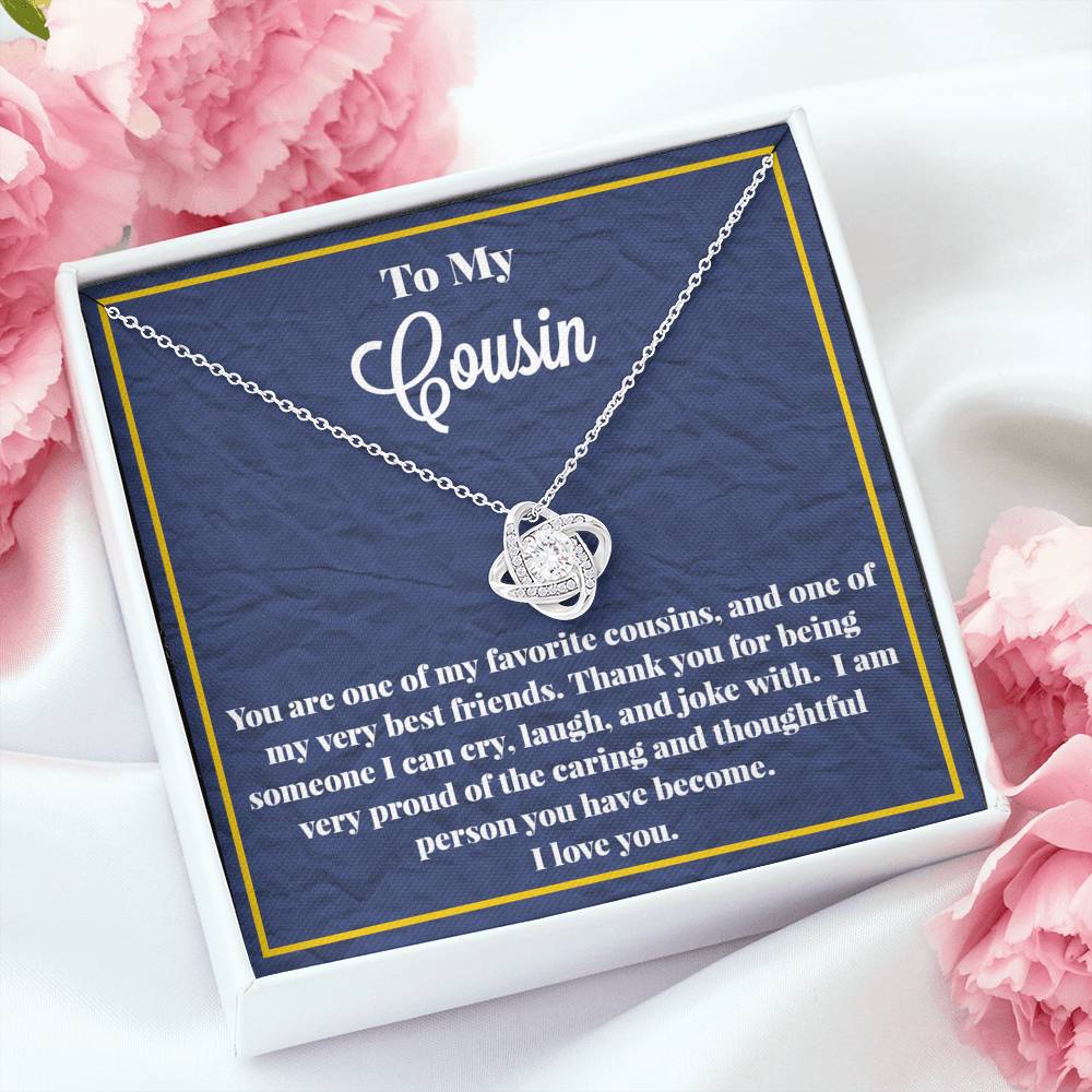 To My Cousin Love Knot Necklace