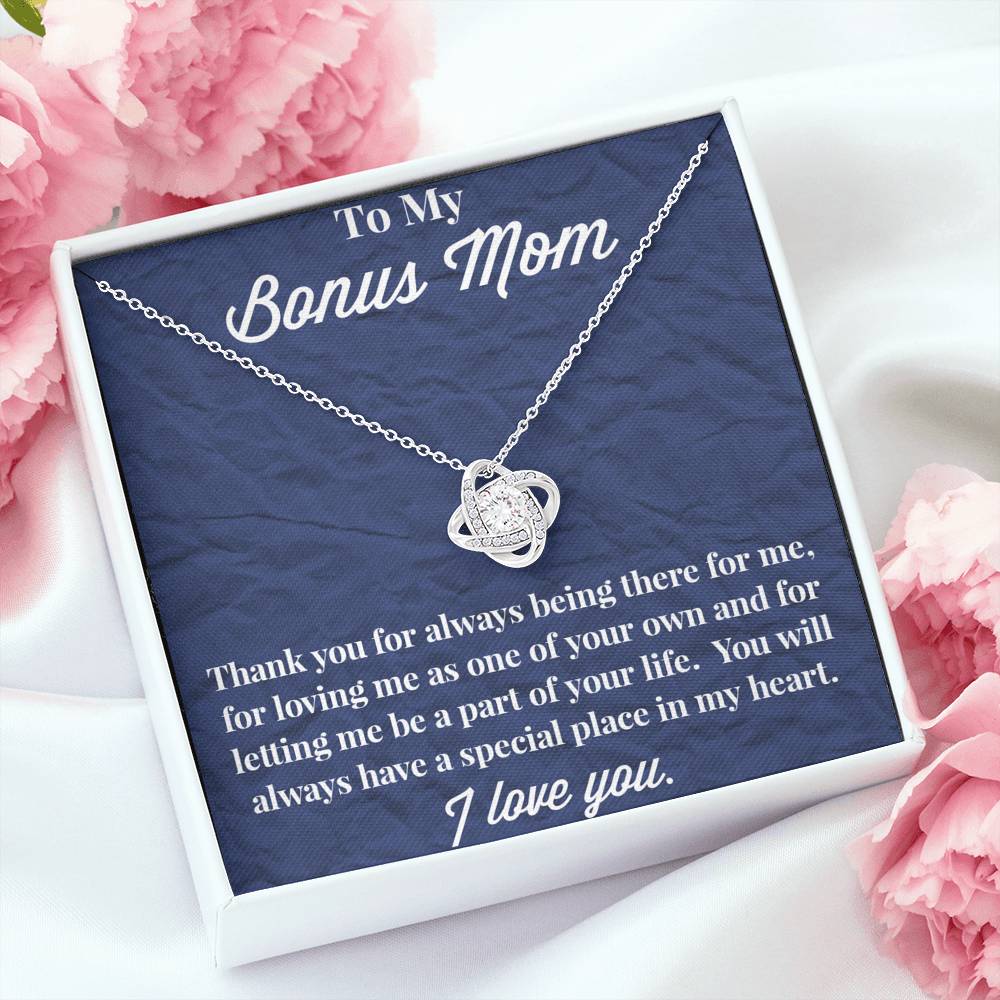 To My Bonus Mom Love Knot Necklace