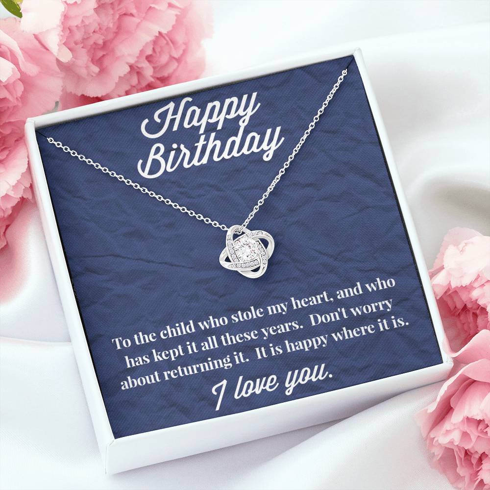 Happy Birthday Love Knot Necklace