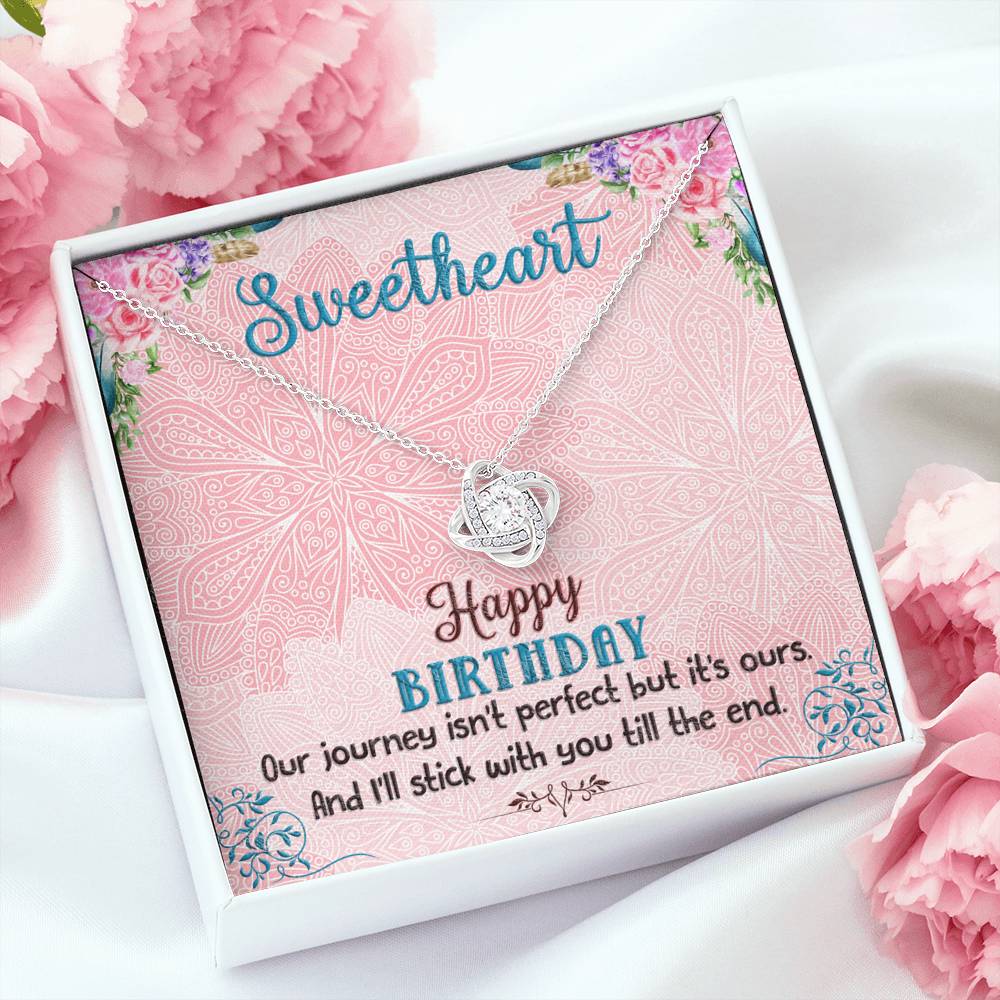Happy Birthday Necklace - Love Knot Pendant