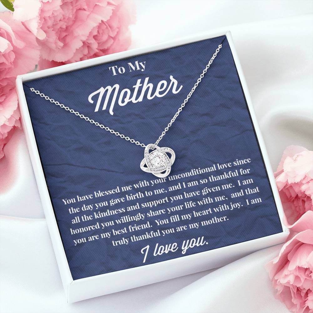 To My Mother Love Knot Necklace - Jewelry for Mom - Necklace for Mom - Gift for Mom