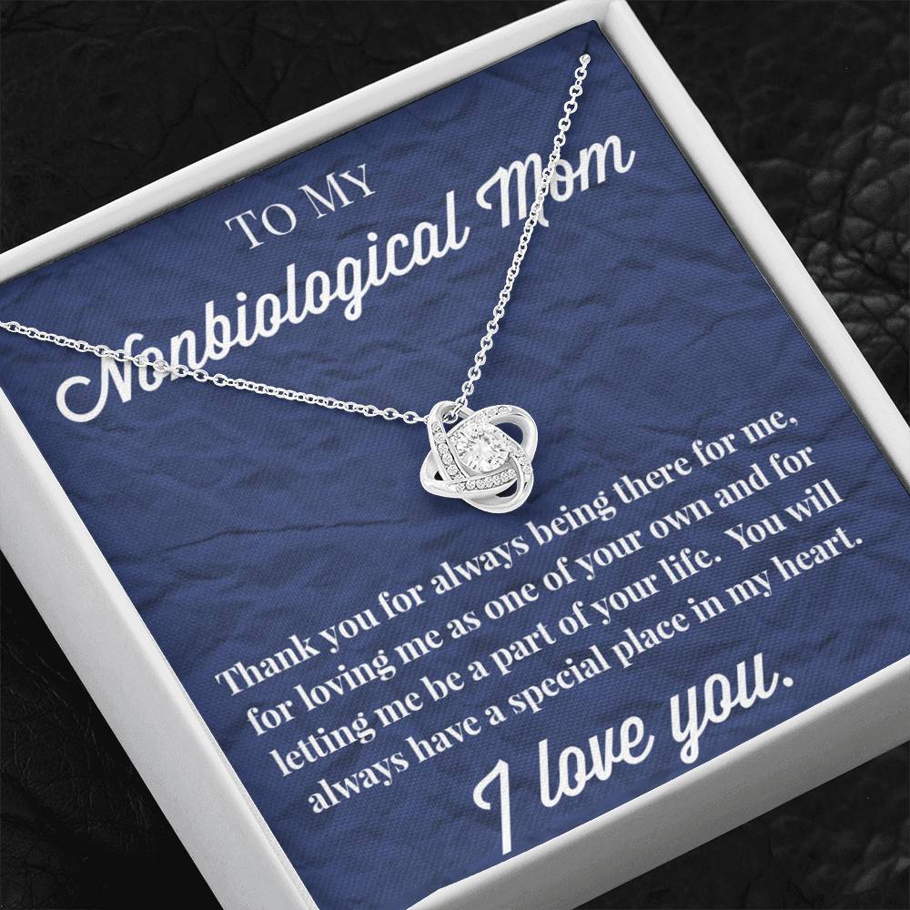 To My Nonbiological Mom Love Knot Necklace, Bonus Mom Necklace, Stepmom Necklace, Bonus Mom Jewelry