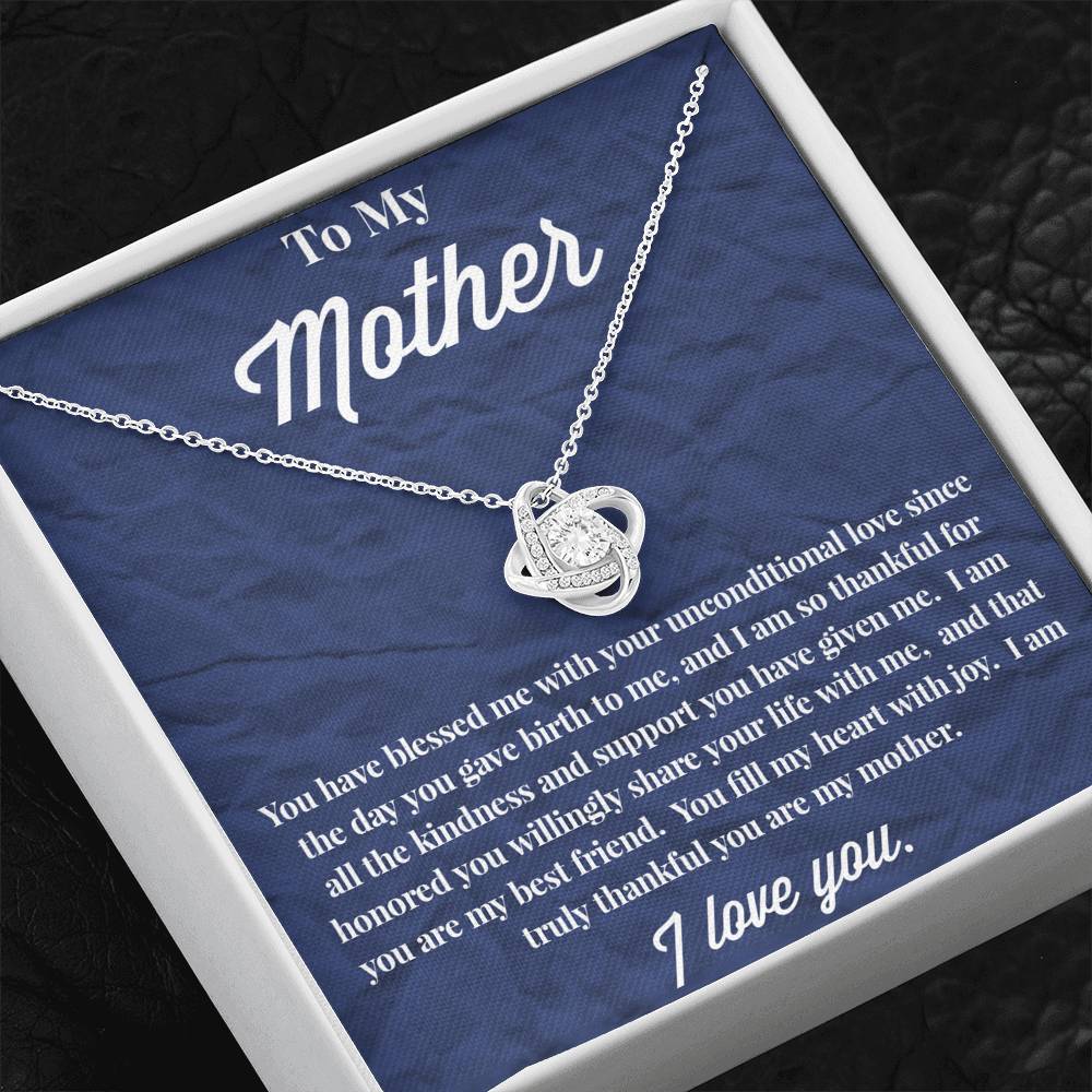 To My Mother Love Knot Necklace - Jewelry for Mom - Necklace for Mom - Gift for Mom