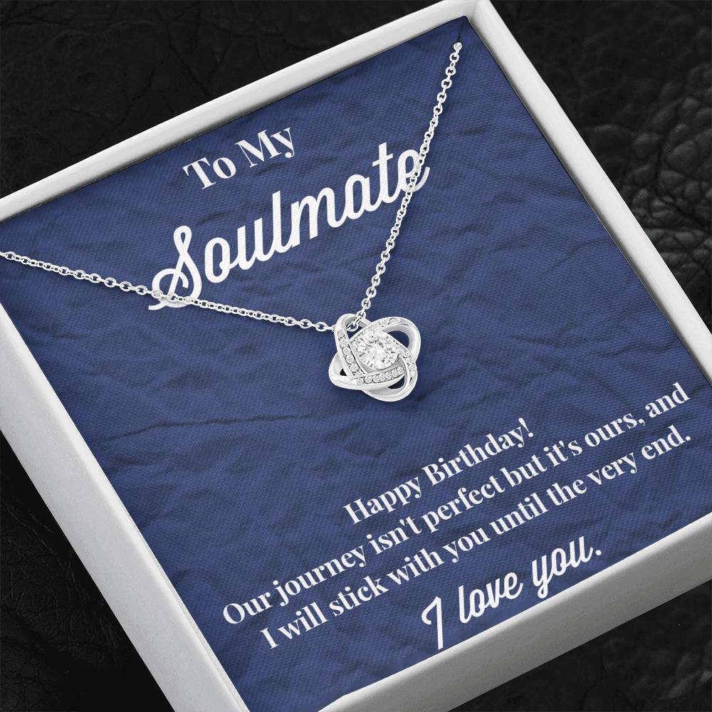 Happy Birthday To My Soulmate Love Knot Necklace - Jewelry for Wife - Necklace for Wife