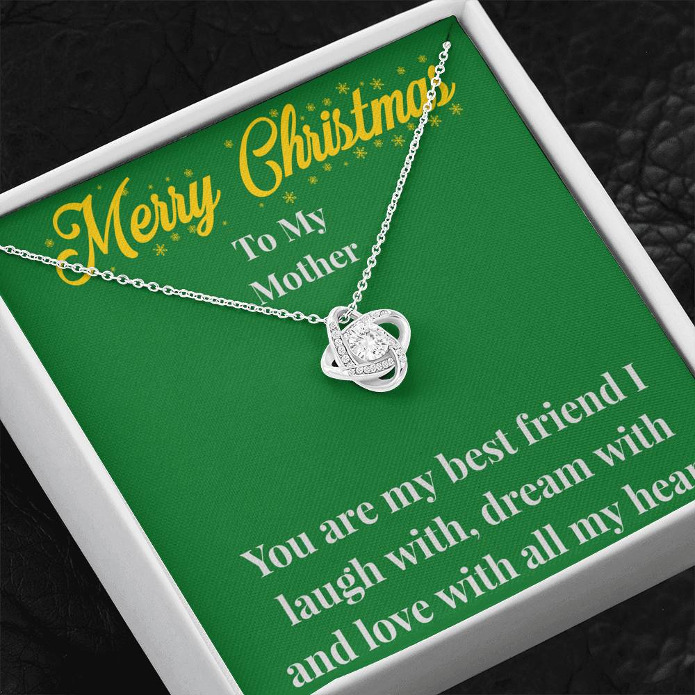 Merry Christmas To My Mother Love Knot Necklace - Gift for Mom - Necklace for Mom