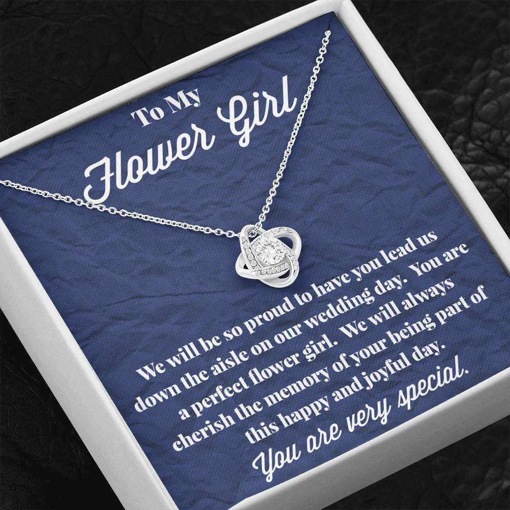 To My Flower Girl Love Knot Necklace