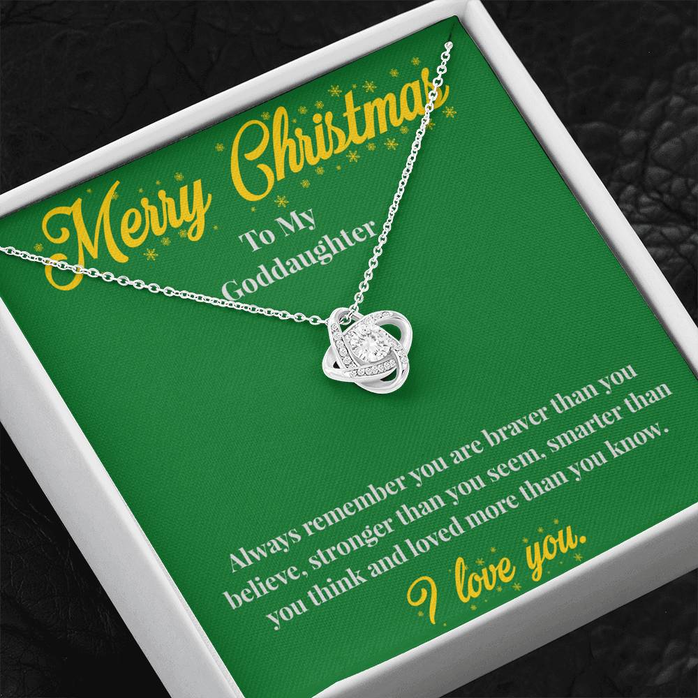 Merry Christmas To My Goddaughter - Love Knot Necklace - Christmas Gift for Goddaughter - Necklace for Goddaughter