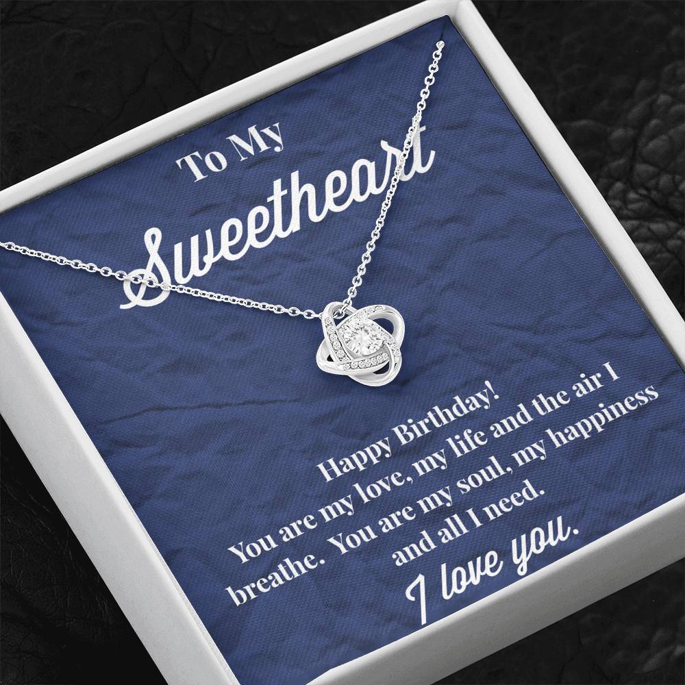 Happy Birthday To My Sweetheart Love Knot Necklace - Jewelry for Wife - Necklace for Wife