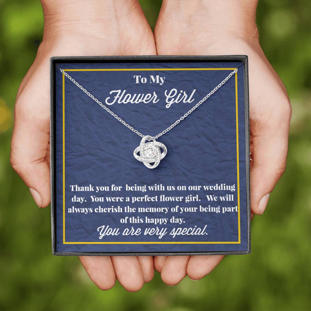 To My Flower Girl Love Knot Necklace