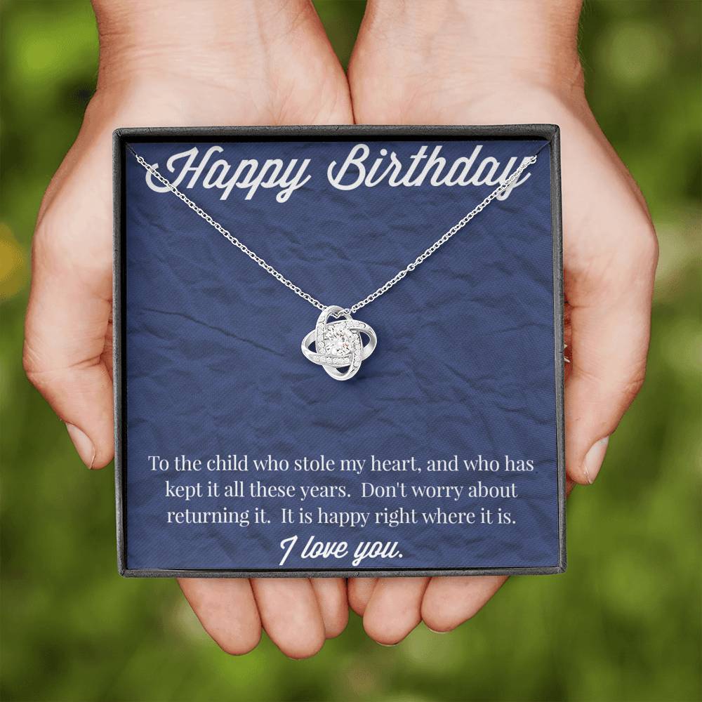 Happy Birthday Love Knot Necklace