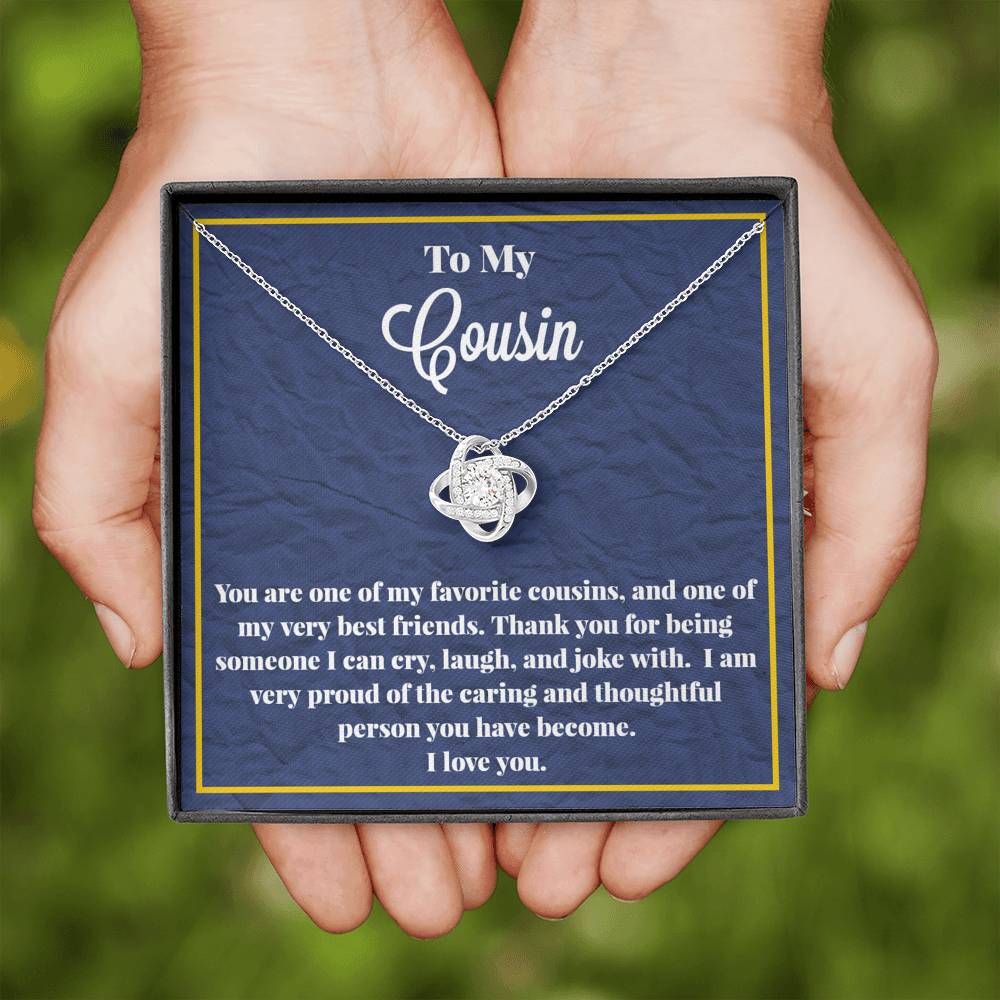To My Cousin Love Knot Necklace