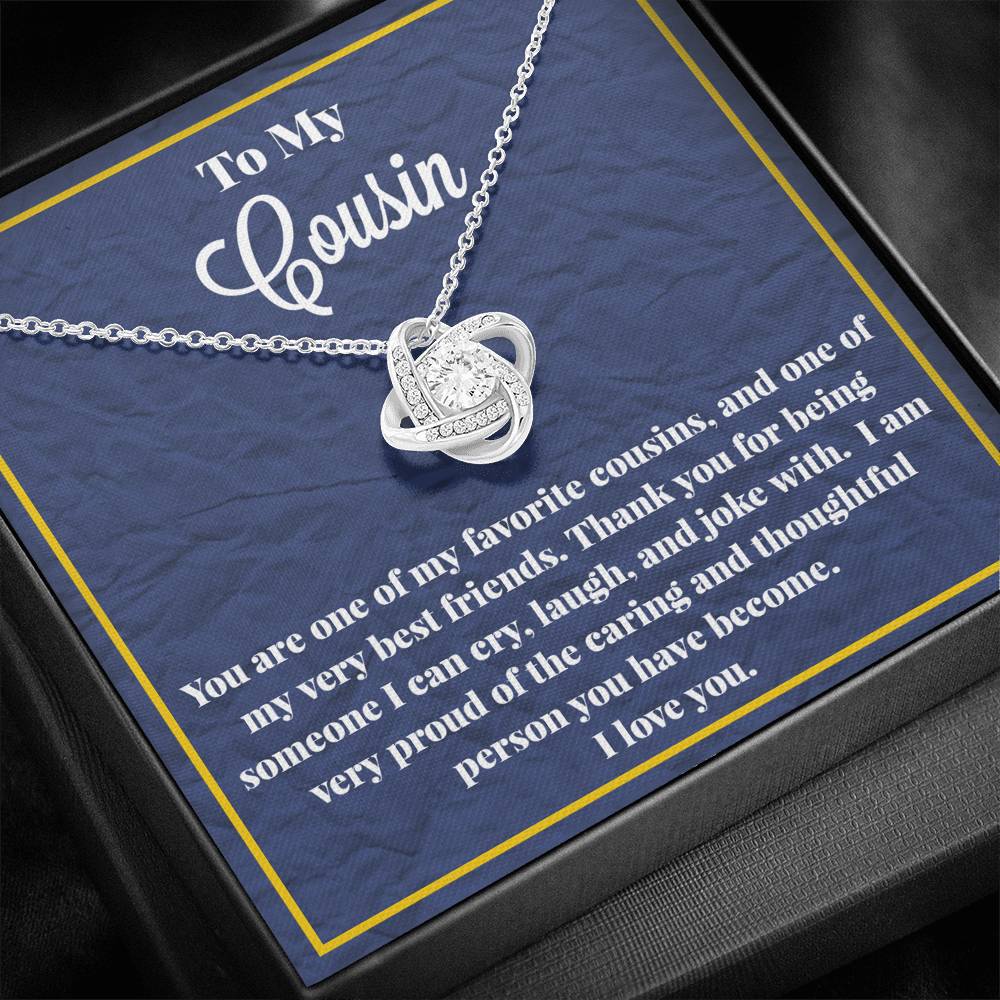 To My Cousin Love Knot Necklace