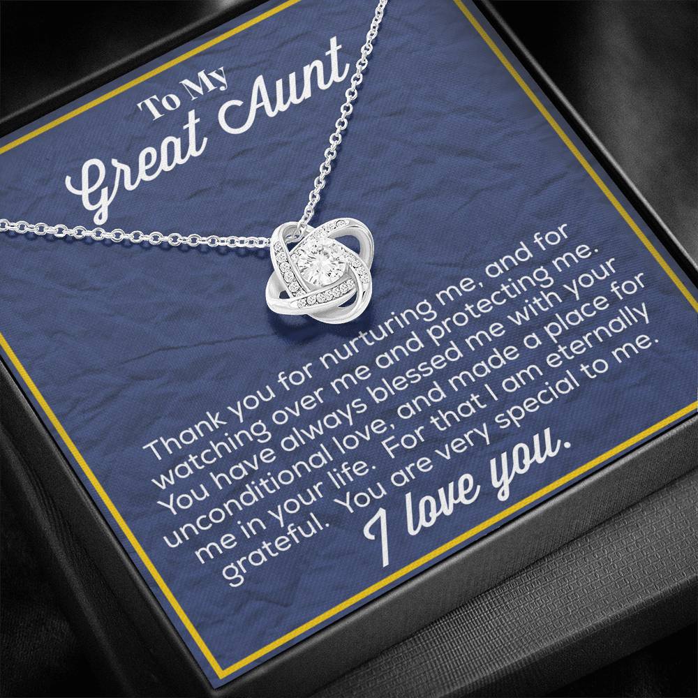 To My Great Aunt Love Knot Necklace