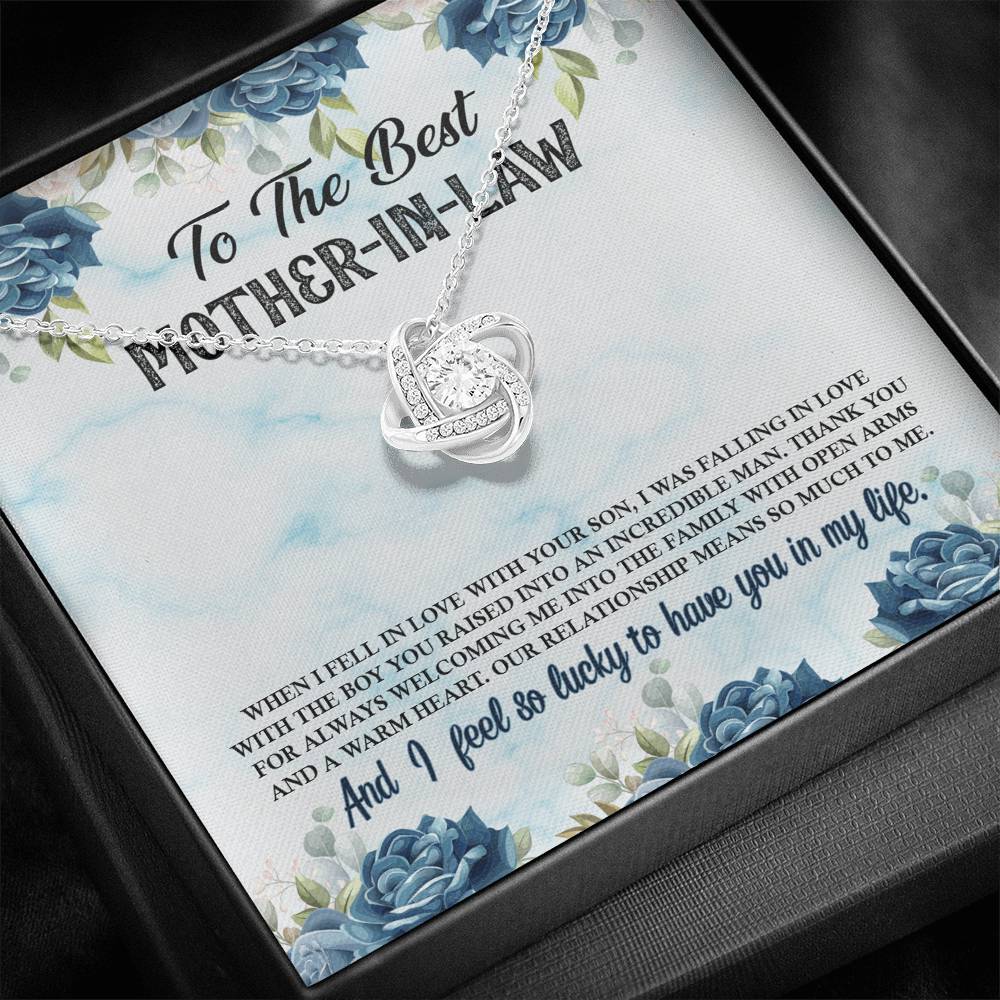 To The Best Mother-In-Law Love Knot Necklace