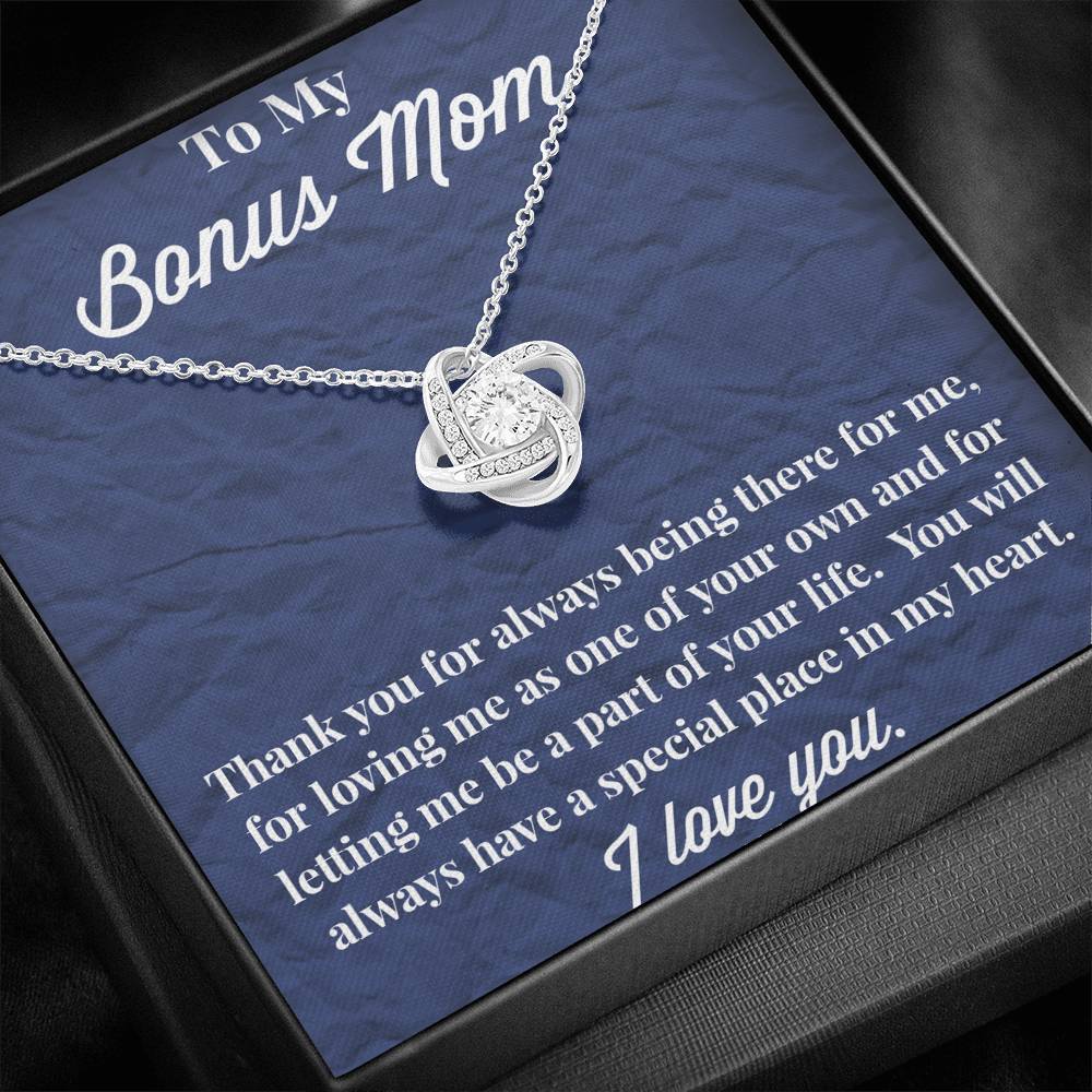 To My Bonus Mom Love Knot Necklace