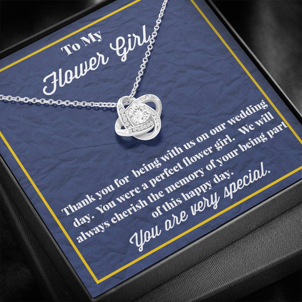 To My Flower Girl Love Knot Necklace