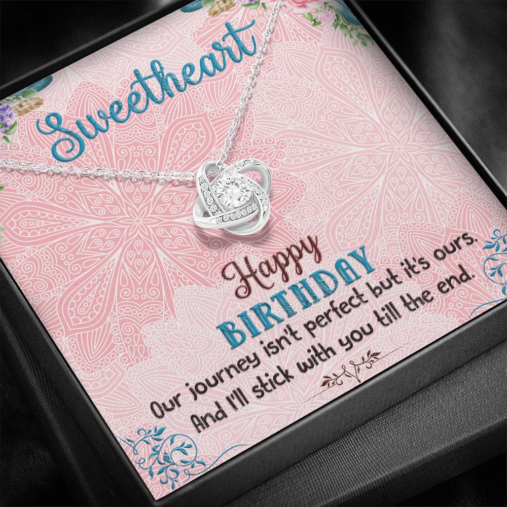 Happy Birthday Necklace - Love Knot Pendant