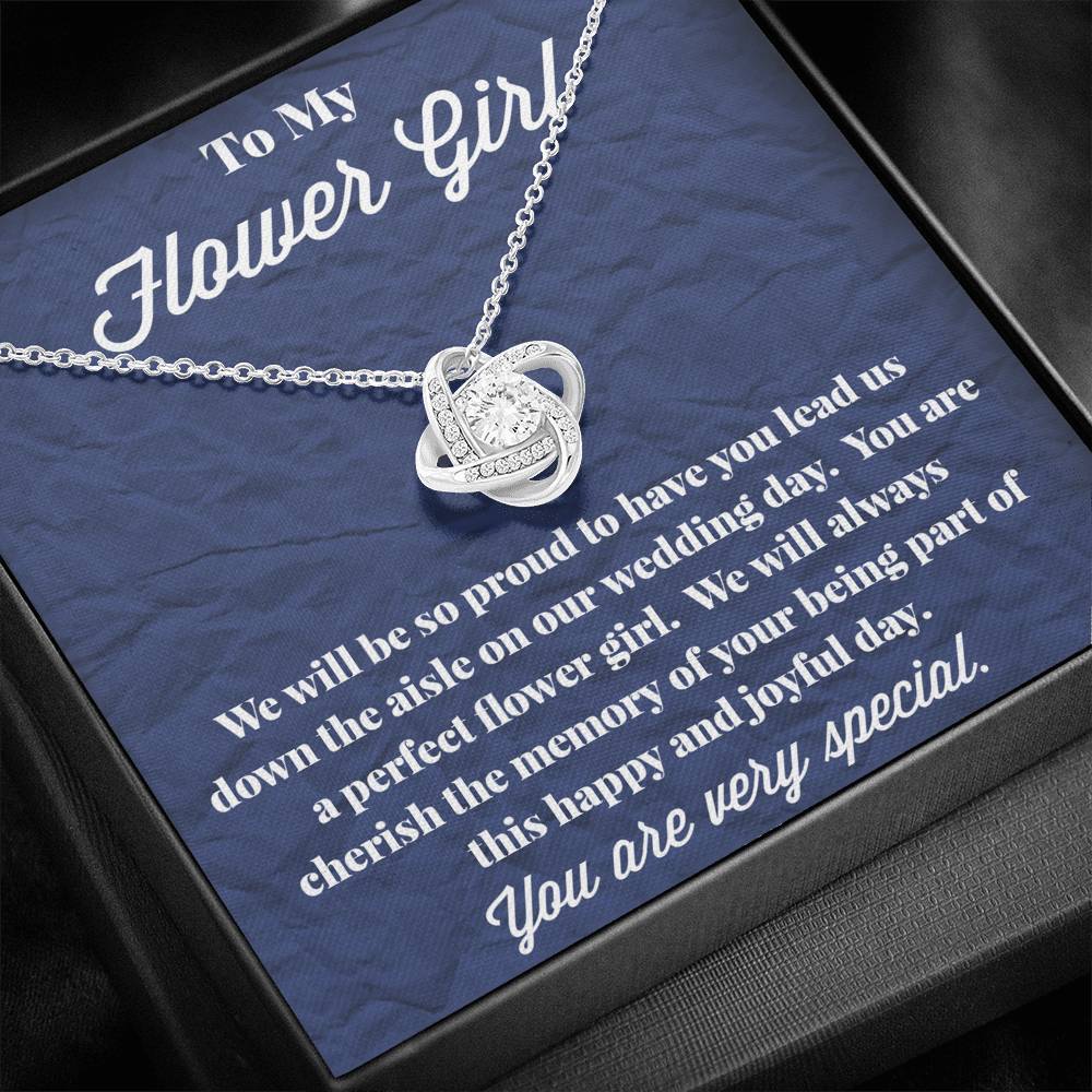To My Flower Girl Love Knot Necklace