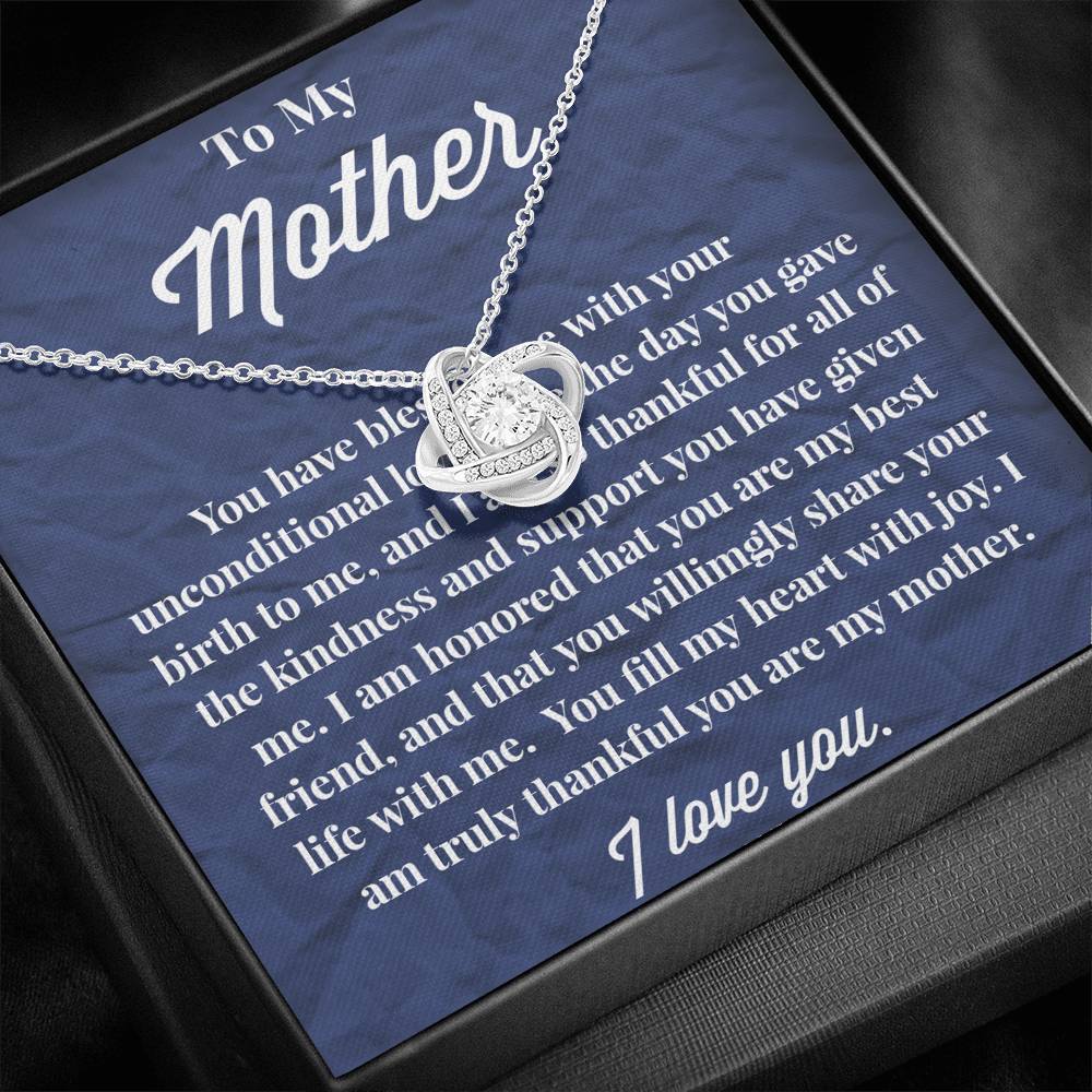 To My Mother Love Knot Necklace - Jewelry for Mom - Gift for Mom