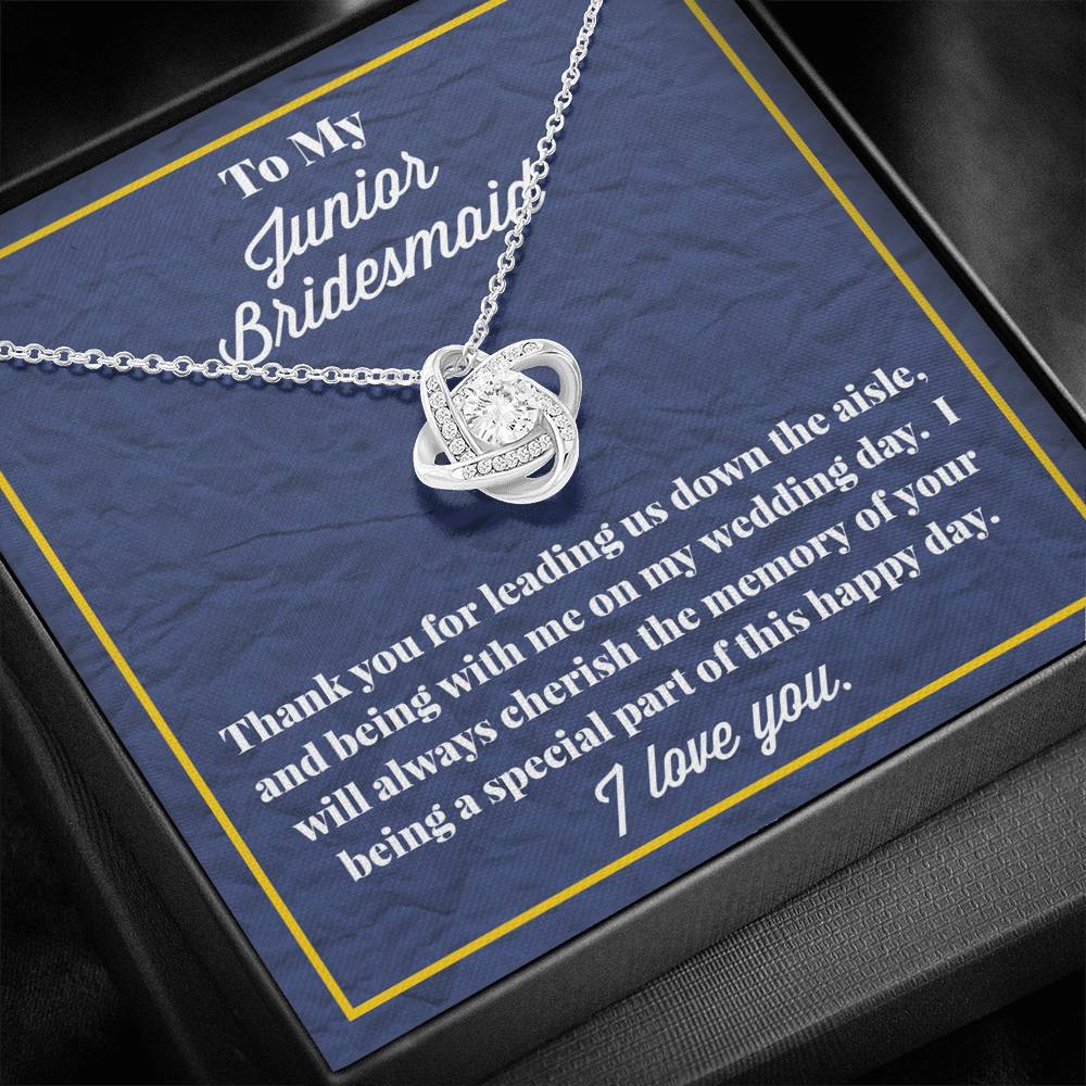 To My Junior Bridesmaid Love Knot Necklace