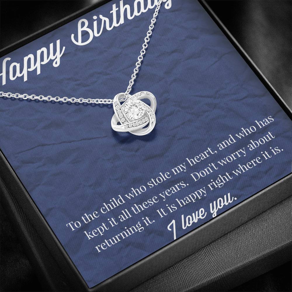 Happy Birthday Love Knot Necklace